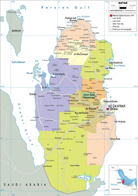 map of qatar and neighbours.